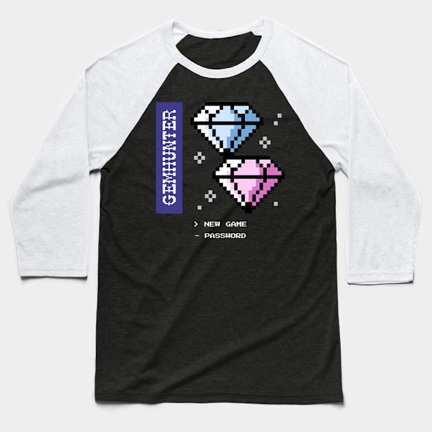 Retro Gemhunter 8 bit video game Baseball T-Shirt by keeplooping